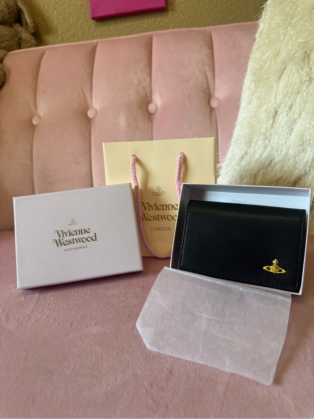 ๐ฏ Auth! Vivienne Westwood Black Leather Card & Key Holder with Gold Orb. BNWT! - Picture 15 of 15